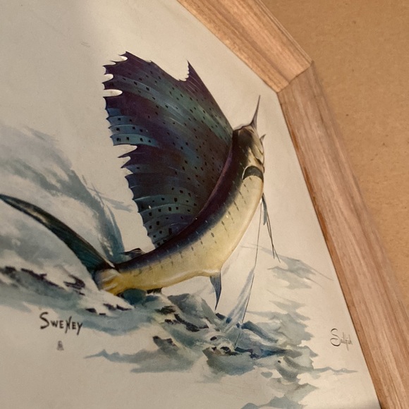 VTG 2 Sweney 70s 3D Prints. Framed Art. 18”x16.5”. Molded Plastic Print. - Picture 4 of 16